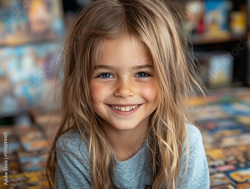 Wallpaper Mural Portrait of Smiling Young Girl with Long Hair Torontodigital.ca