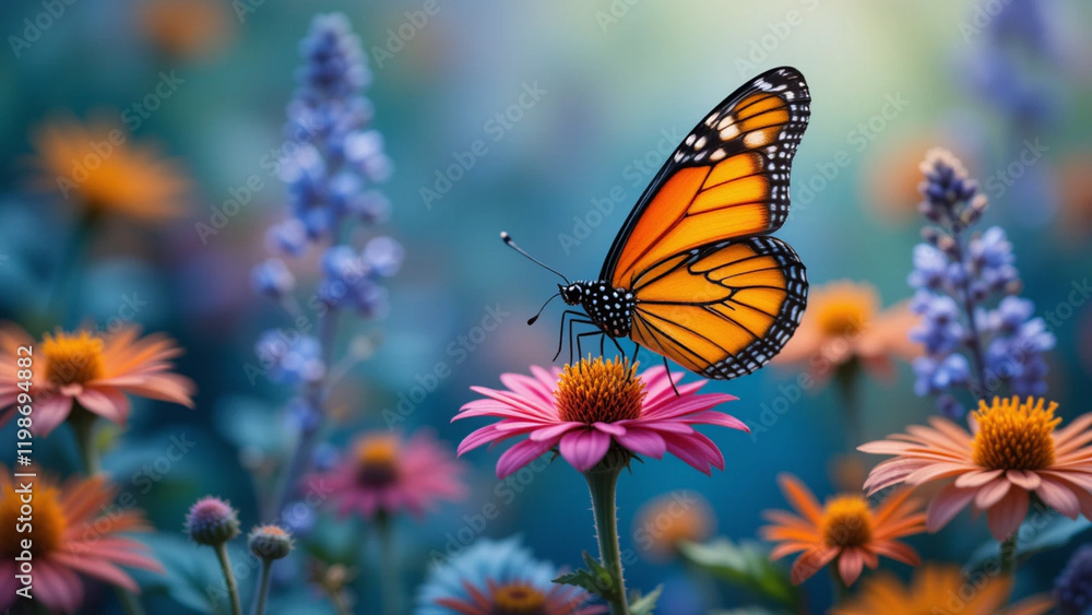 butterfly on flower butterfly on flower