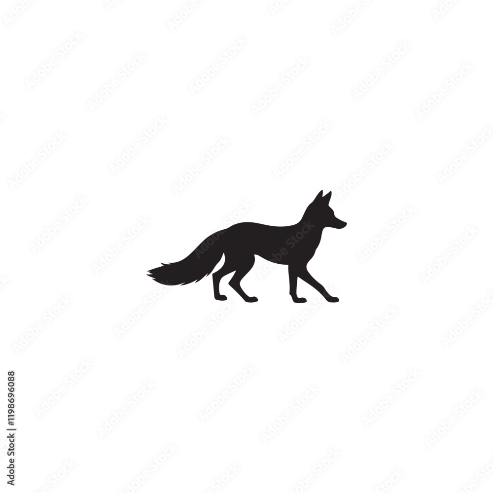 Wolf Silhouette Isolated on White – High-Quality Wolf Outline Image for Design & Art. wolf silhouette isolated on white