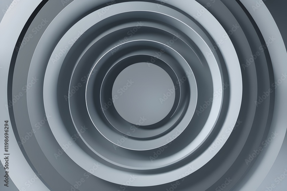 A series of concentric circular shapes in varying shades of gray, creating a 3D effect. A series of concentric circular shapes in varying shades of gray, creating a 3D effect.
