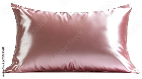 A smooth, pink satin pillow, ideal for decorative or comfort purposes.