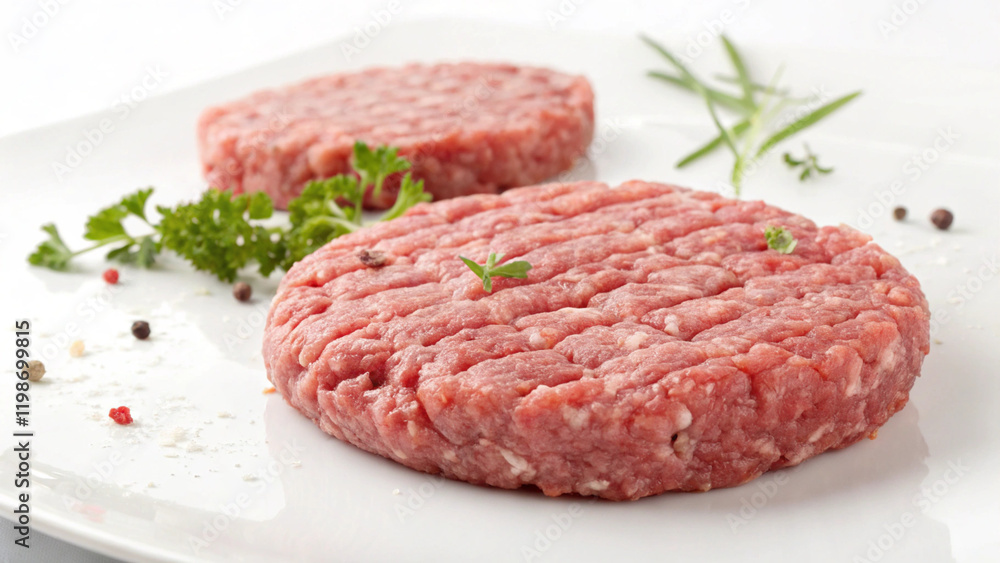 minced meat on a white background minced meat on a white background