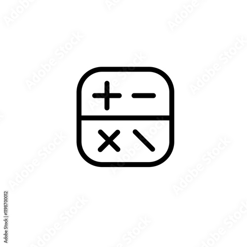 calculator widget icon minimalist vector, simple sign and symbol line art. tools icon