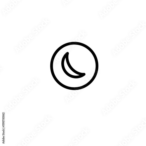 night mode icon minimalist vector, simple sign and symbol line art. widget icon