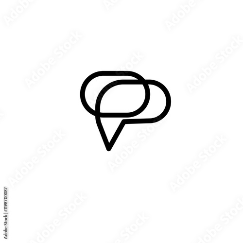 messenger widget icon minimalist vector, simple sign and symbol line art. apps icon