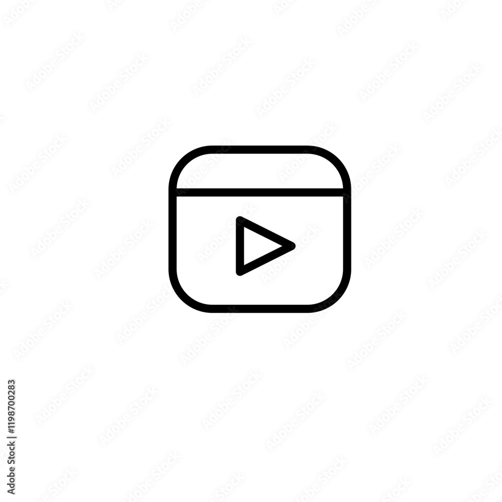 video player icon minimalist vector, simple sign and symbol line art. apps icon video player icon minimalist vector, simple sign and symbol line art. apps icon