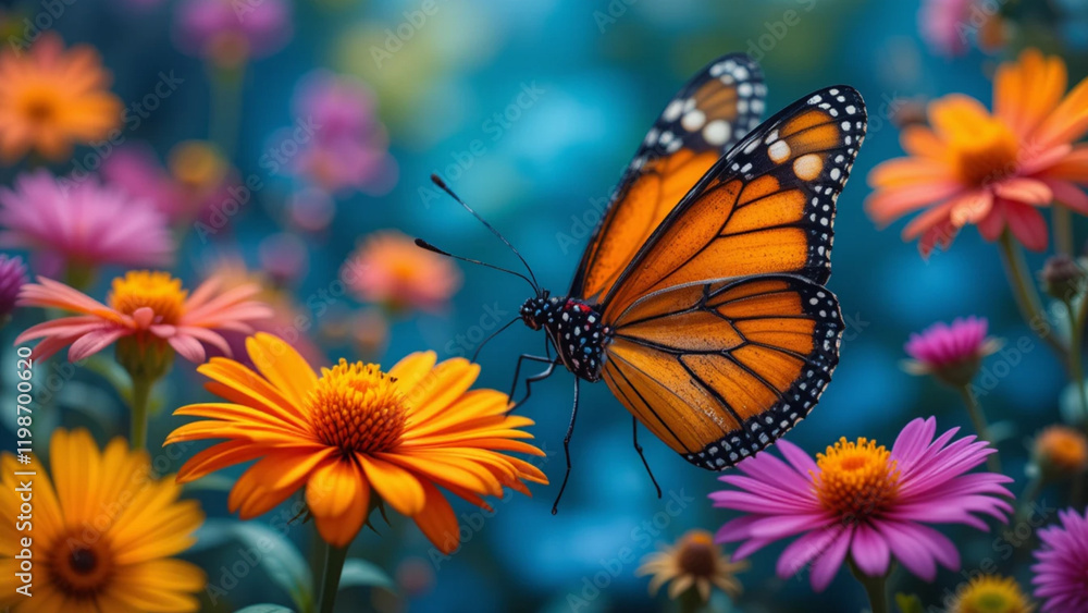 Fototapeta premium butterfly on flower