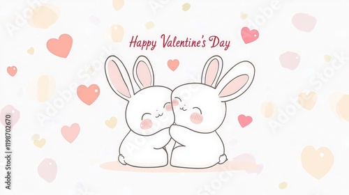 Congratulations to two rabbits on a happy Valentine's Day
