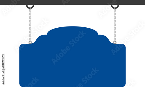 Illustration of a hanging sign board with blank copy space. Empty sign board for your design. 