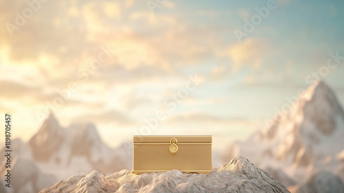 Golden Treasure Chest atop ...
