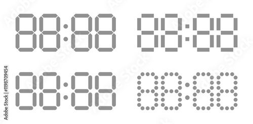 digital clock segment number vector