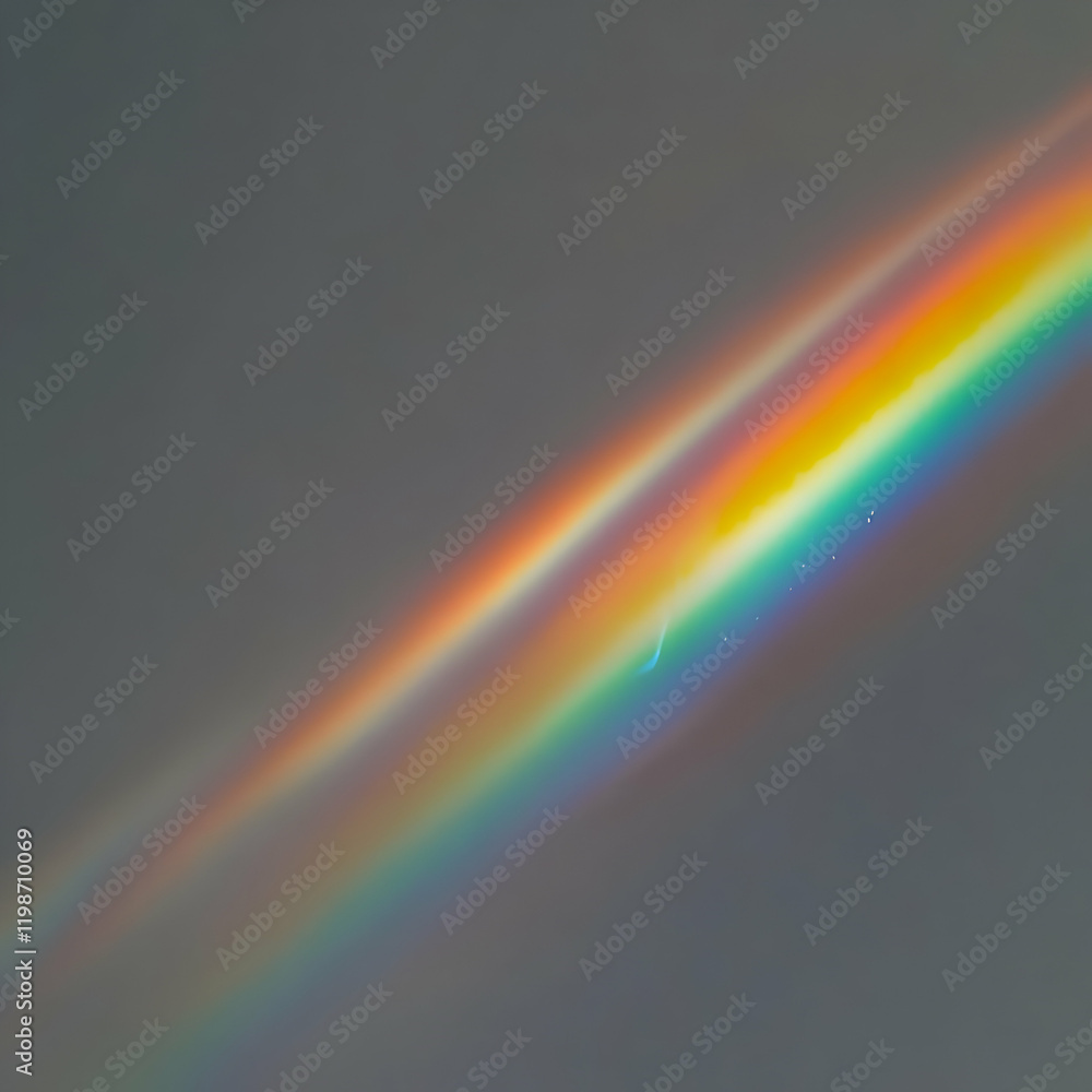 Fototapeta premium Rainbow Colors Streaks Across Gray Sky Creates Vivid Atmospheric Display