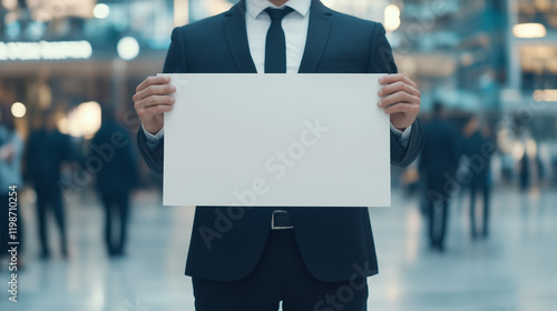 Businessman Holding Blank S...