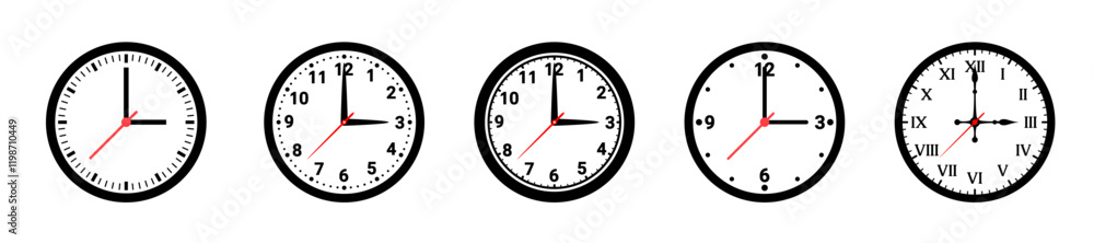 clock vector set. time, hours, minutes, seconds, symbols, icons clock vector set. time, hours, minutes, seconds, symbols, icons