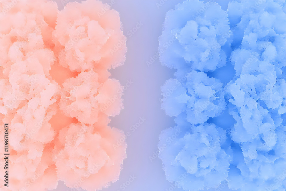 Abstract Background Shows Pink and Blue Fluffy Textures with Soft Focus and Dreamlike Quality Abstract Background Shows Pink and Blue Fluffy Textures with Soft Focus and Dreamlike Quality