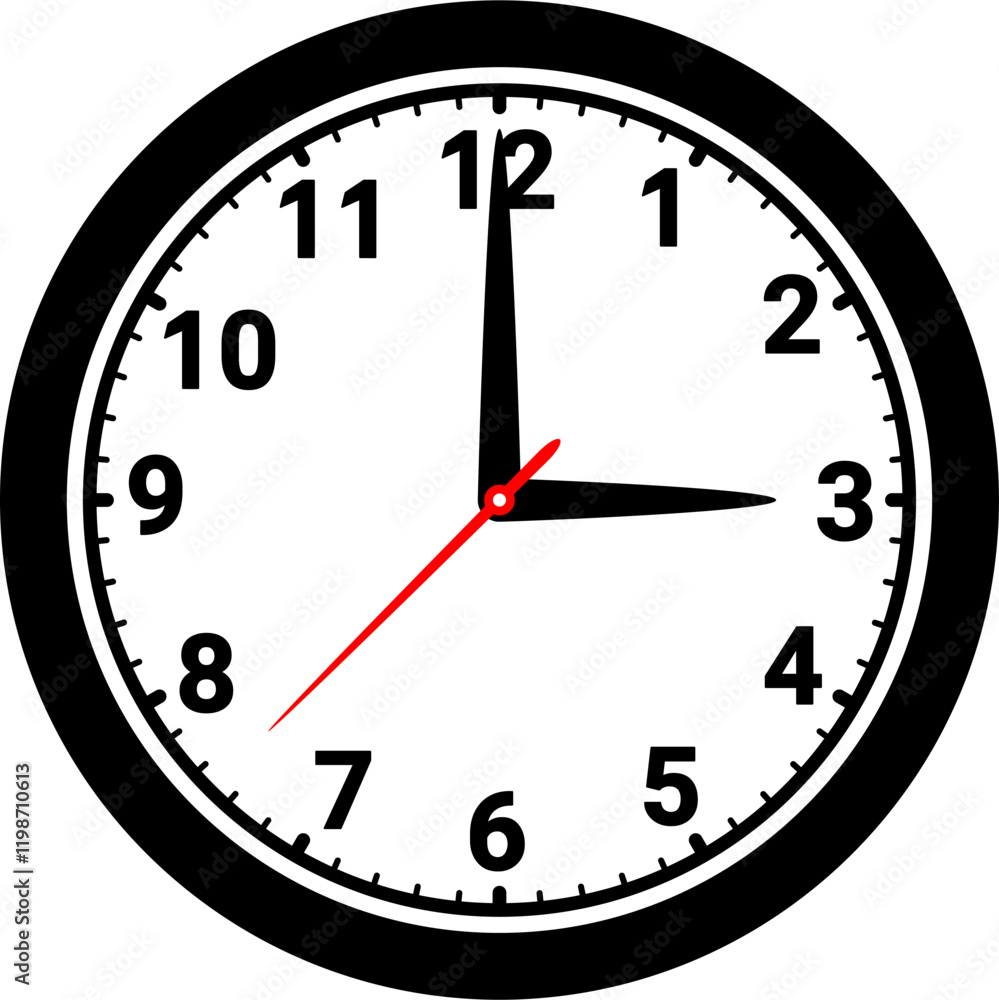 vector of a clock. time, hour, minute, second, symbol, icon vector of a clock. time, hour, minute, second, symbol, icon