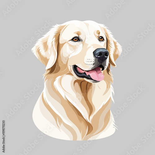 3D  dog,Lebrador Retriev white background, vector illustration. photo