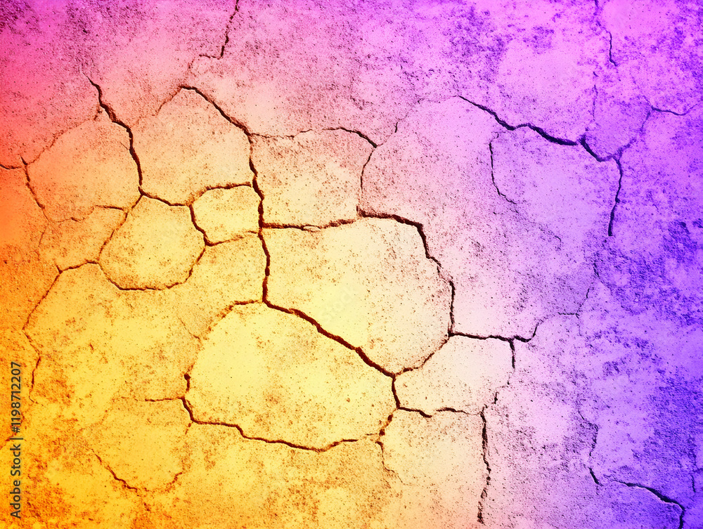 Cracked Earth Texture Shows Dryness and Damage Vividly with Purple and Orange Hues Cracked Earth Texture Shows Dryness and Damage Vividly with Purple and Orange Hues