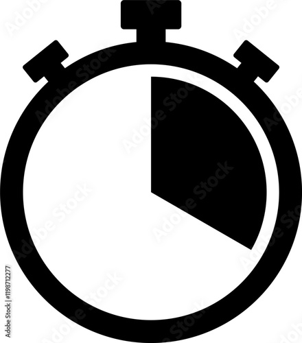 stopwatch icon vector. time, hour, minute, second, symbol