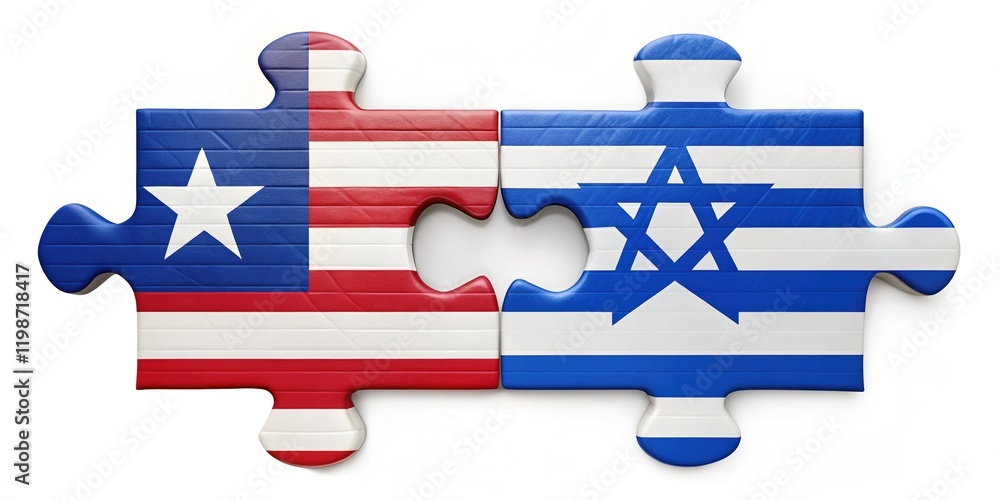 Obraz premium Israel Liberia Flag Puzzle Art