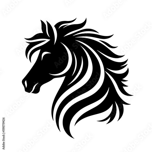 Elegant Horse Silhouettes in Vector Format"