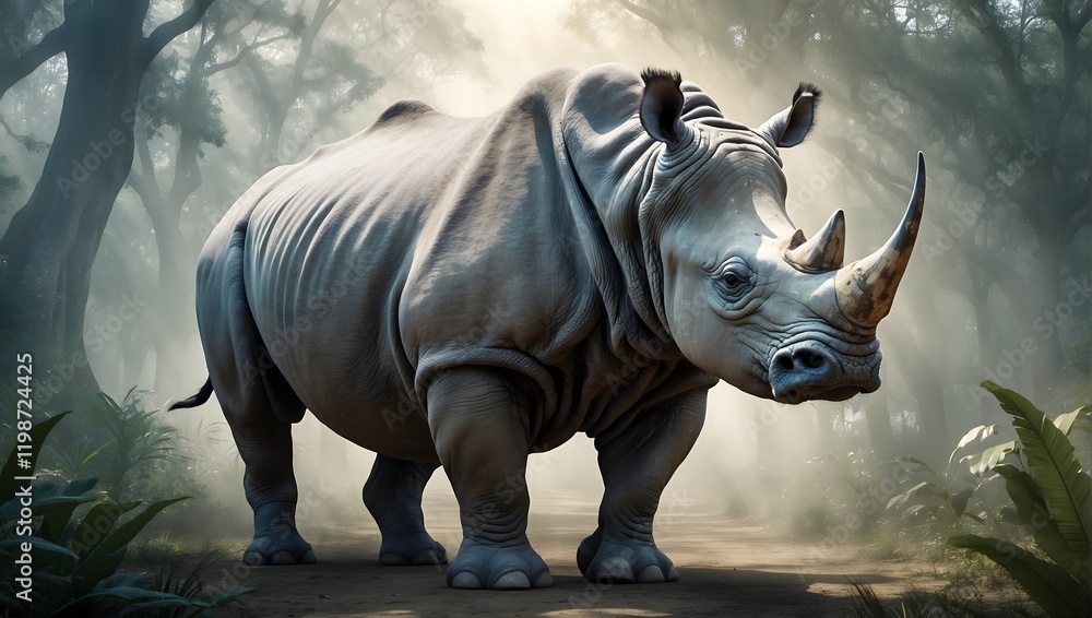 Fototapeta premium rhino in the wild