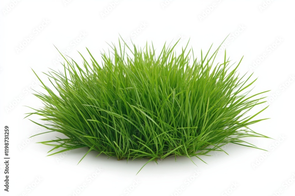 Obraz premium a clump of fresh green grass isolated on a white background