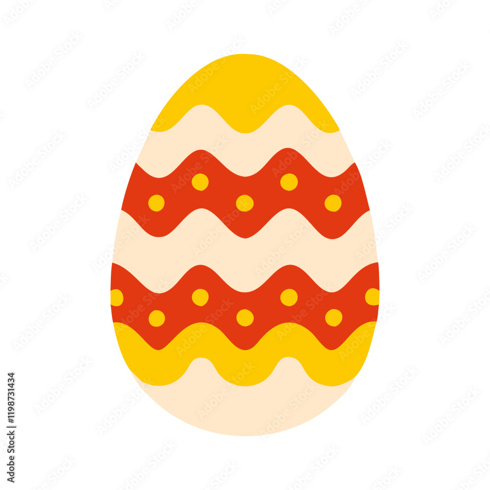 Yellow Easter Eggs with Waves Pattern Vector Illustration Yellow Easter Eggs with Waves Pattern Vector Illustration