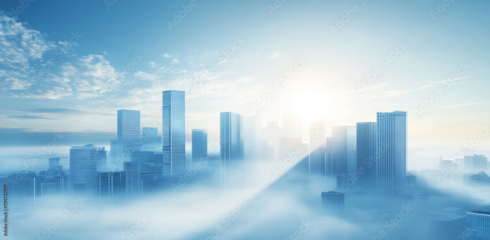 Fototapeta premium The skyline of a modern city