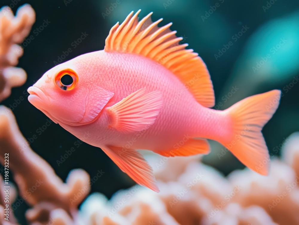 vibrant pink fish swimming in a coral reef aquarium vibrant pink fish swimming in a coral reef aquarium