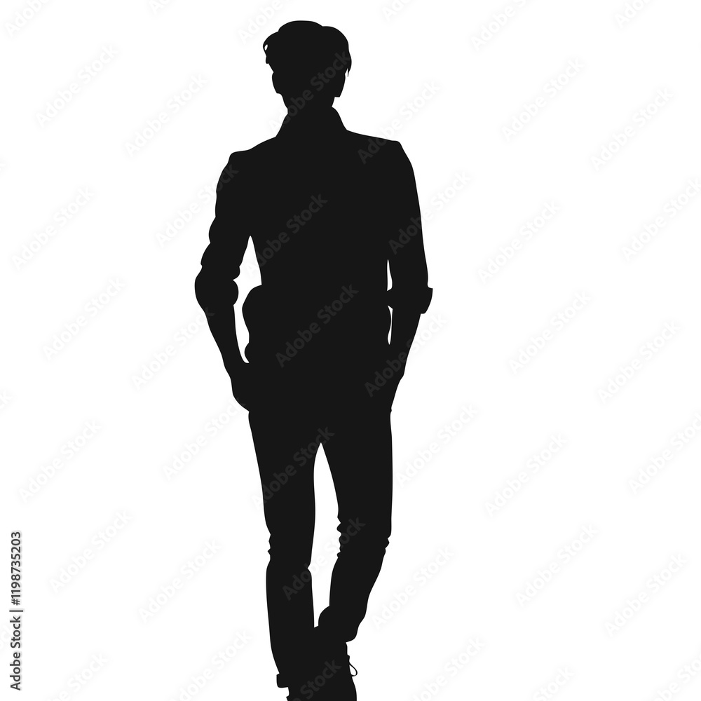 A man is standing in front of a white background. He is wearing a black shirt and black pants A man is standing in front of a white background. He is wearing a black shirt and black pants