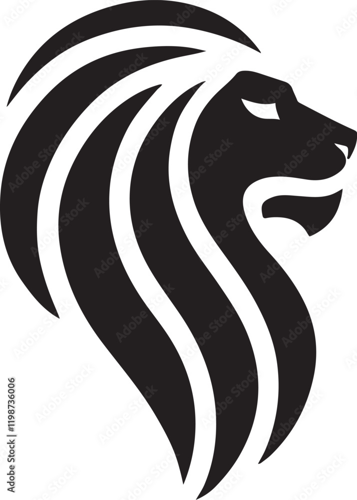Naklejka premium Lion Head silhouette vector illustration