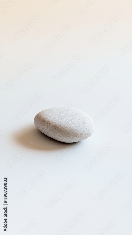 A single white stone on a smooth surface, embodying simplicity and tranquility in a minimalist style. A single white stone on a smooth surface, embodying simplicity and tranquility in a minimalist style.