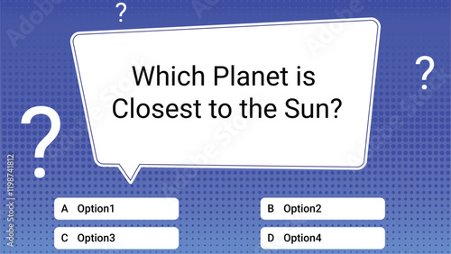 Quiz questions game test menu choice.Quiz and game show template  for TV show or trivia game. Riddle with question and answer options. Vector interface of modern digital for computer or mobile phone. 