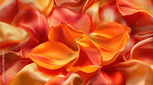 Vibrant Orange Silk Petals Background photo