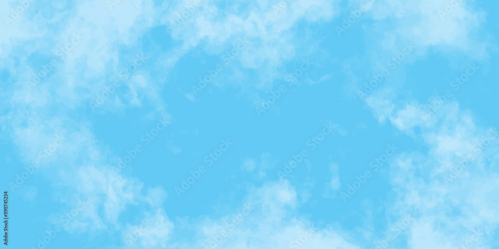 Obraz premium Blue sky watercolor background. watercolor isolated, turquoise. Hand drawn vector texture. Soft clouds in the sky. cloudy sky background. Brush stroked painting. clouds, colorful, white, digital, art.