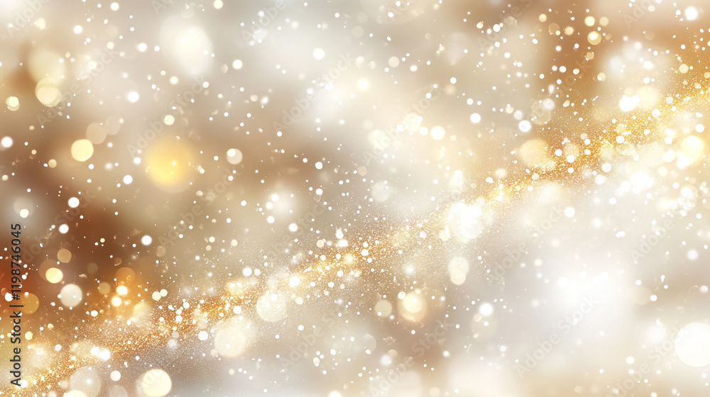 Obraz premium Shimmering golden particles create a magical festive atmosphere in the background