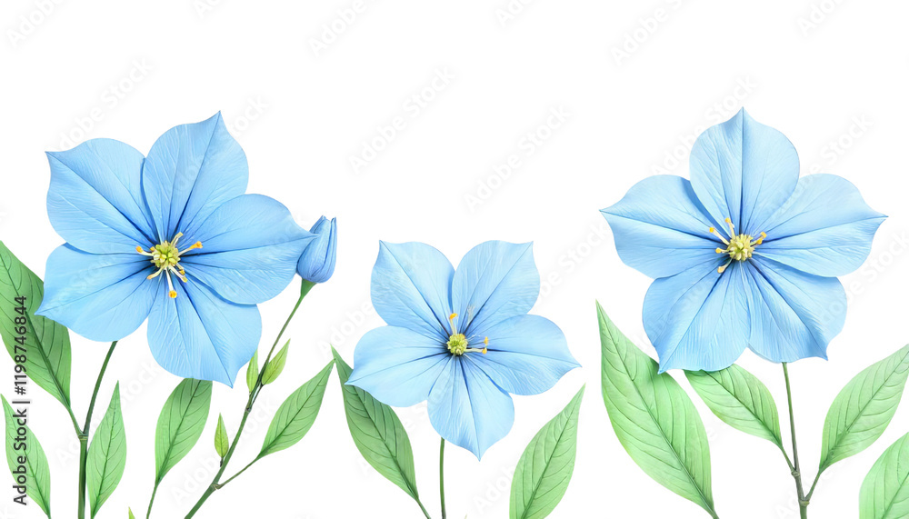 Naklejka premium Delicate Blue Forget-Me-Not Flowers