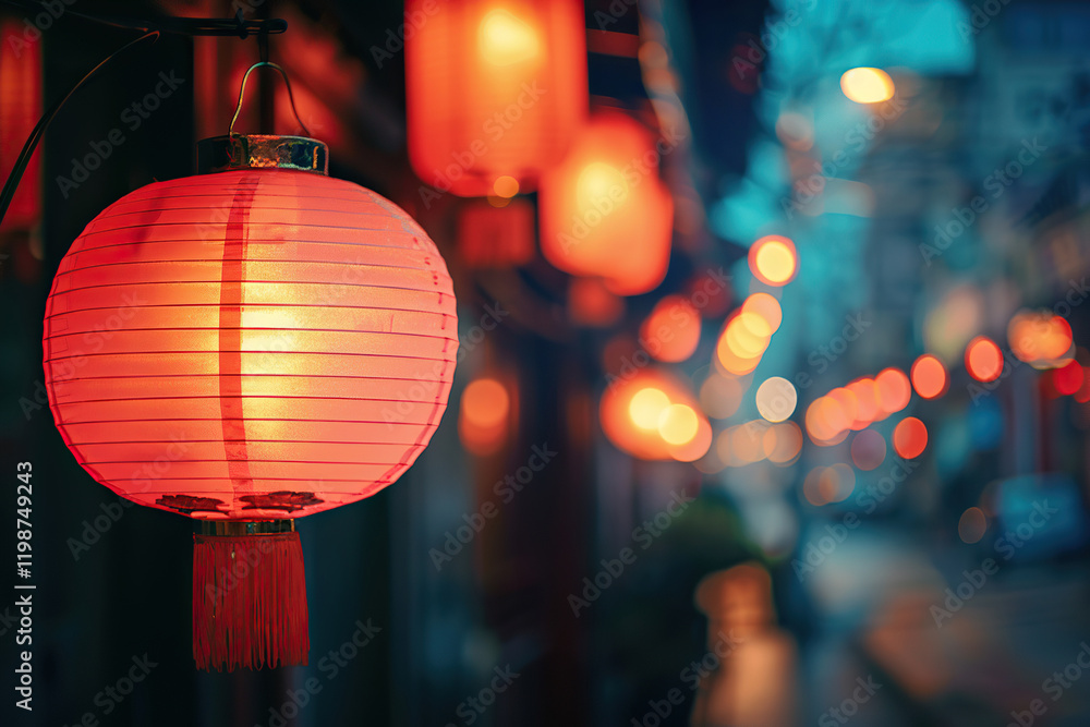 Beautiful holiday composition for happy celebrate chinese festival of lanterns, abstract vivid composition consists of fictional unreal fantastic vision on background