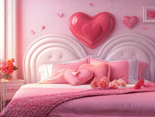 Celebrate love in a romantic pink valentine room a heartfelt realistic photo invitation for weddings and anniversaries