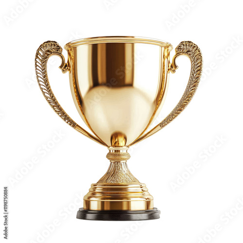 Obraz na płótnie golden trophy cup isolated on a white transparent background w salonie