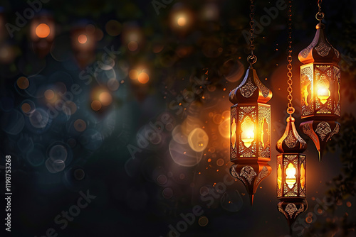 Wallpaper Mural Beautiful greeting card with holiday composition for happy celebrate Ramadan, abstract vivid composition consists of fictional unreal fantastic vision on background Torontodigital.ca