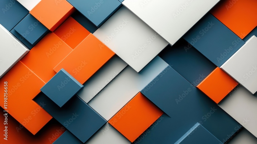 Abstract geometric shapes, orange, blue, white, background, design, texture Abstract geometric shapes, orange, blue, white, background, design, texture