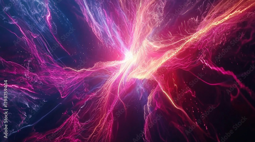 Obraz premium Abstract light painting background with vibrant streaks of neon colors creating motion and energy. Dynamic, energetic, modern, abstract.