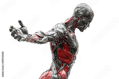 Detailed Anatomical Model of Human Musculoskeletal System and Muscle Structure