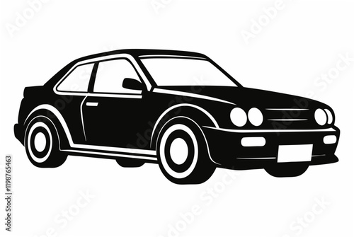 Wallpaper Mural Car silhouette black vector art illustration. Torontodigital.ca