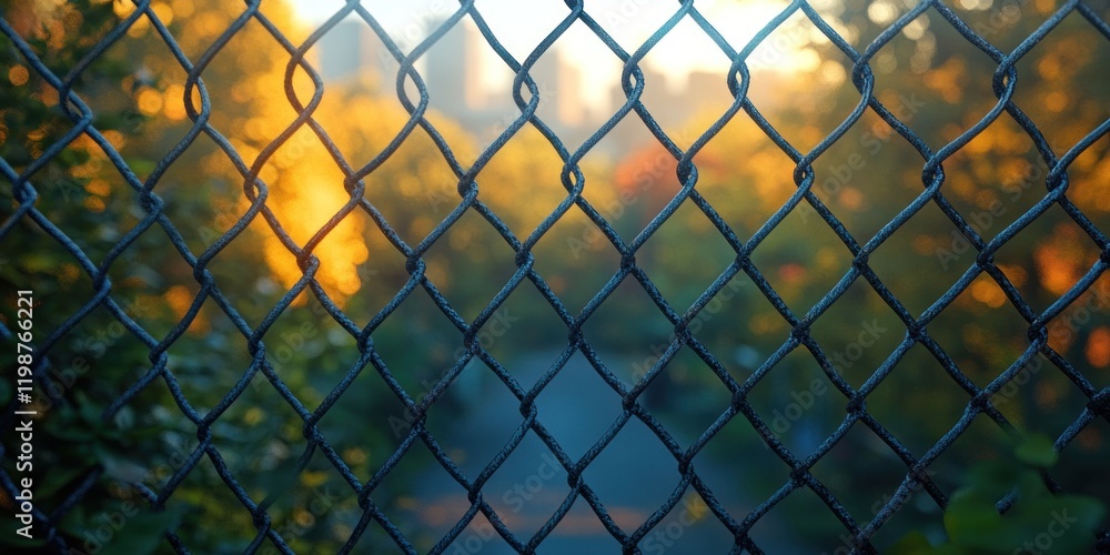 Golden Hour Through Chain Link Fence Golden Hour Through Chain Link Fence