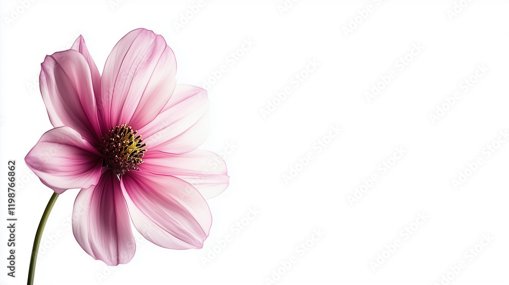 Pink Dahlia Bloom: Delicate pink dahlia flower with its intricate petals and rich color, isolated against a clean background, perfect for design projects that need a touch of elegance. Pink Dahlia Bloom: Delicate pink dahlia flower with its intricate petals and rich color, isolated against a clean background, perfect for design projects that need a touch of elegance.