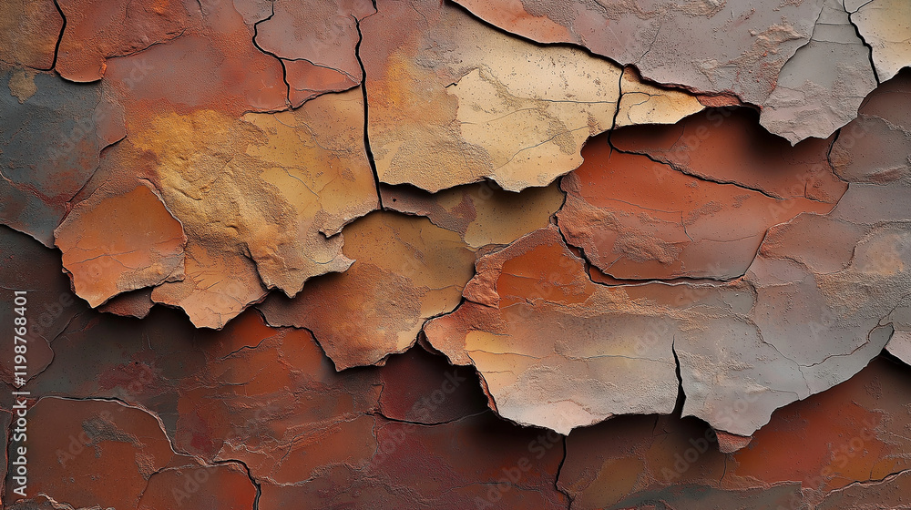 Fototapeta premium Rusty cracked metal texture with rugged surface detail