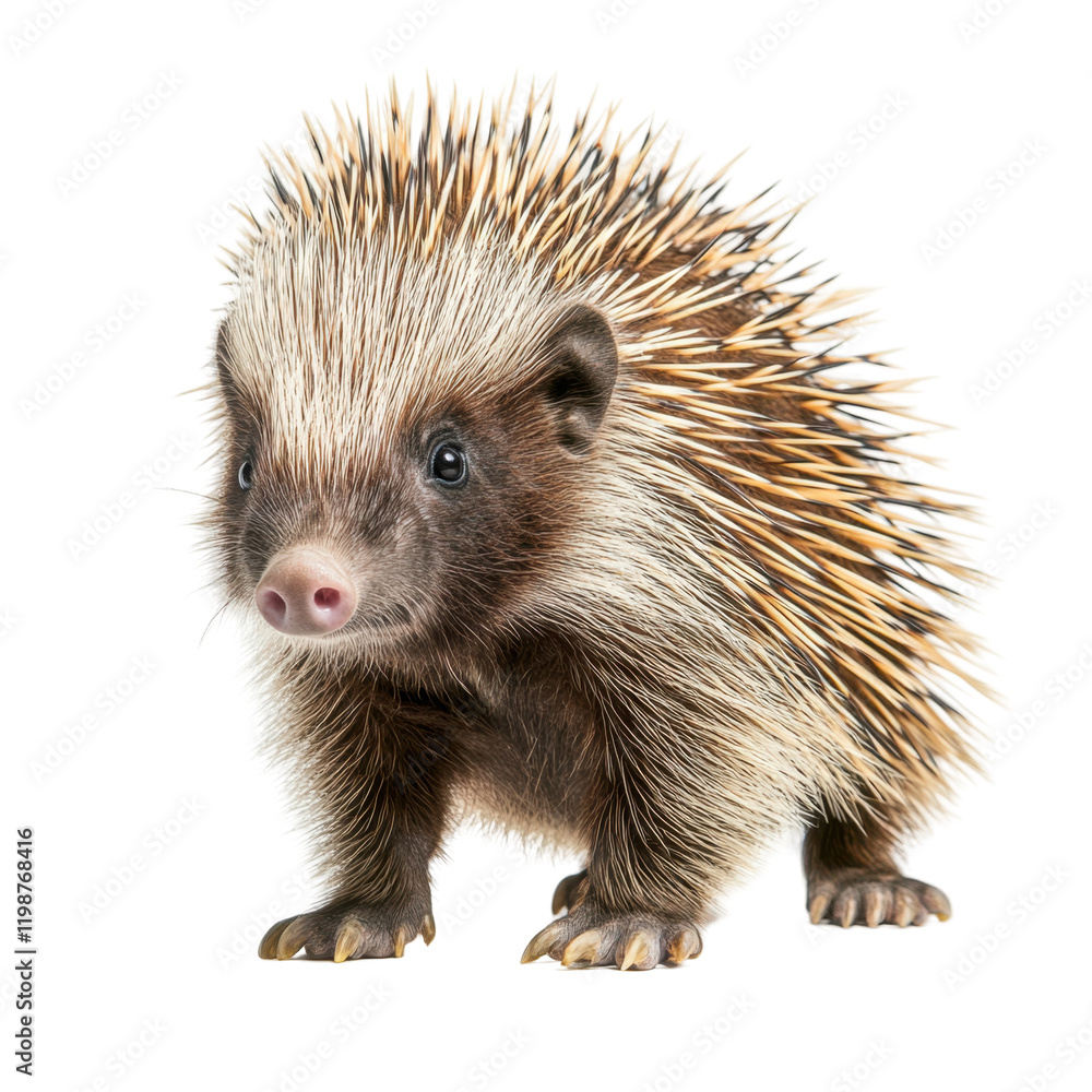Fototapeta premium Charming Quills: A Porcupine Posing with its Unique Spines Amidst Natural Beauty